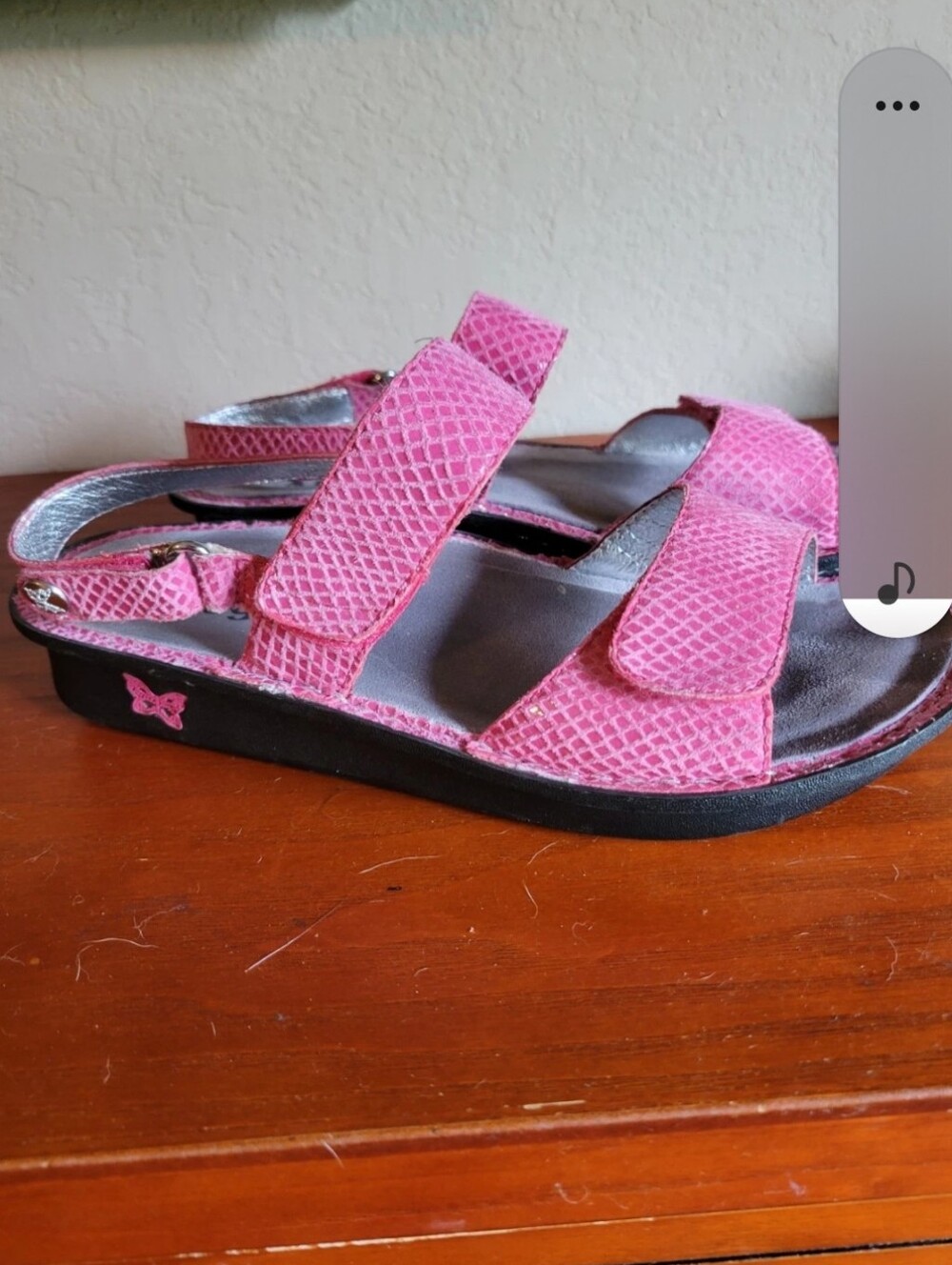 Alegria Verona Pink Lizard Size 37 Comfort Slingback